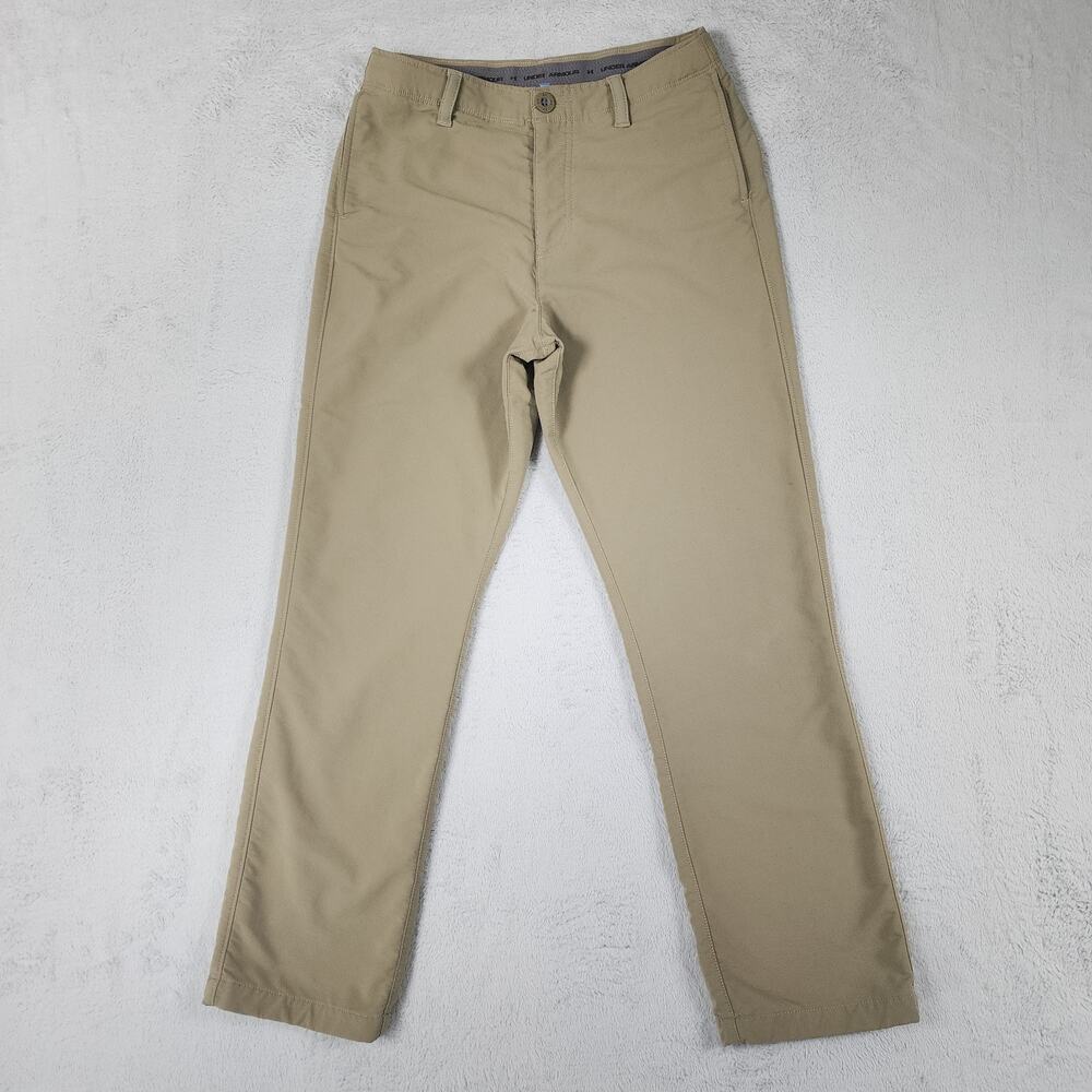 Under Armour Loose Fit Pants Mens L/YLG Tan Performance Straight